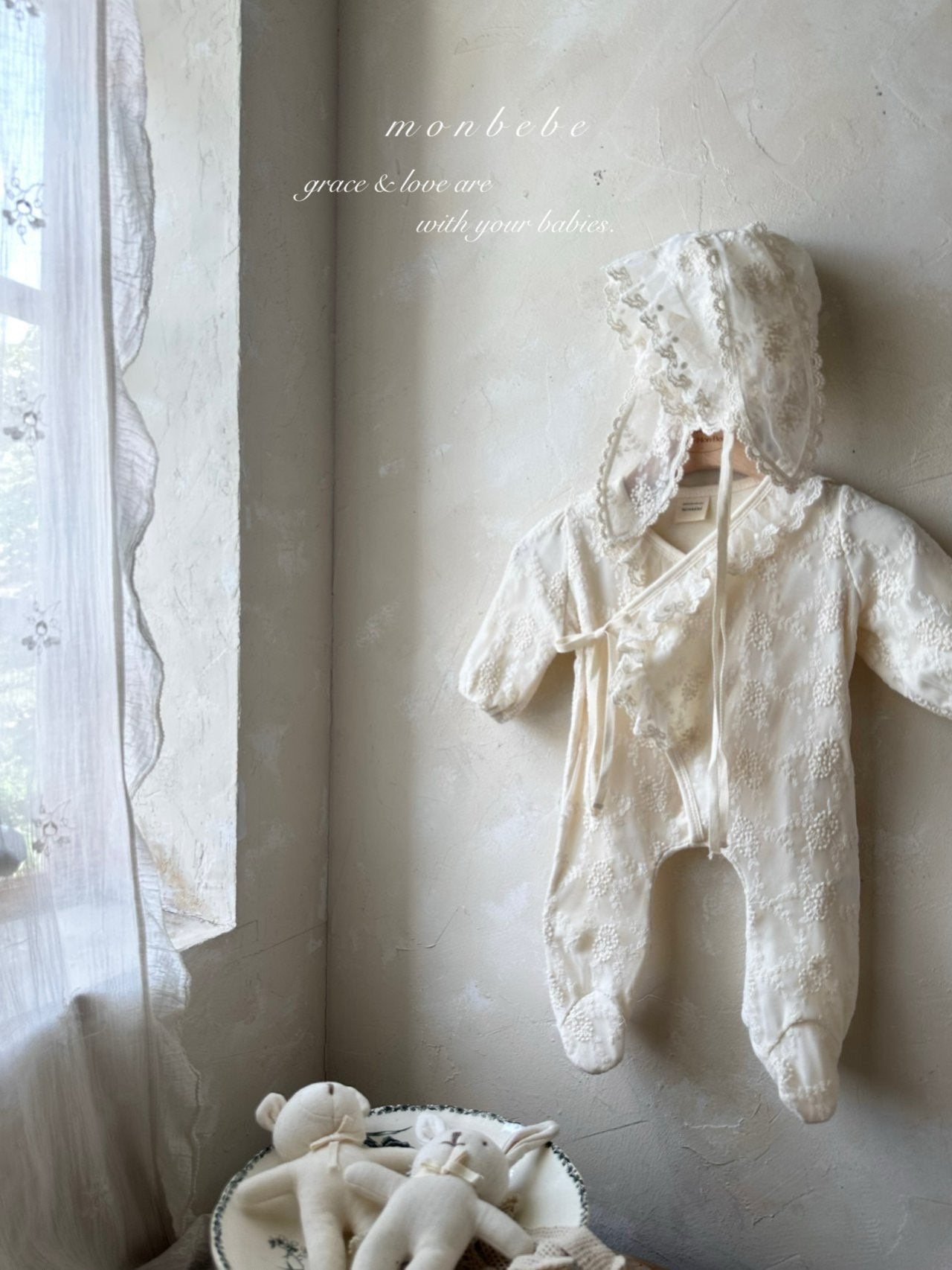 ［monbebe］Lace cozy newborn suit