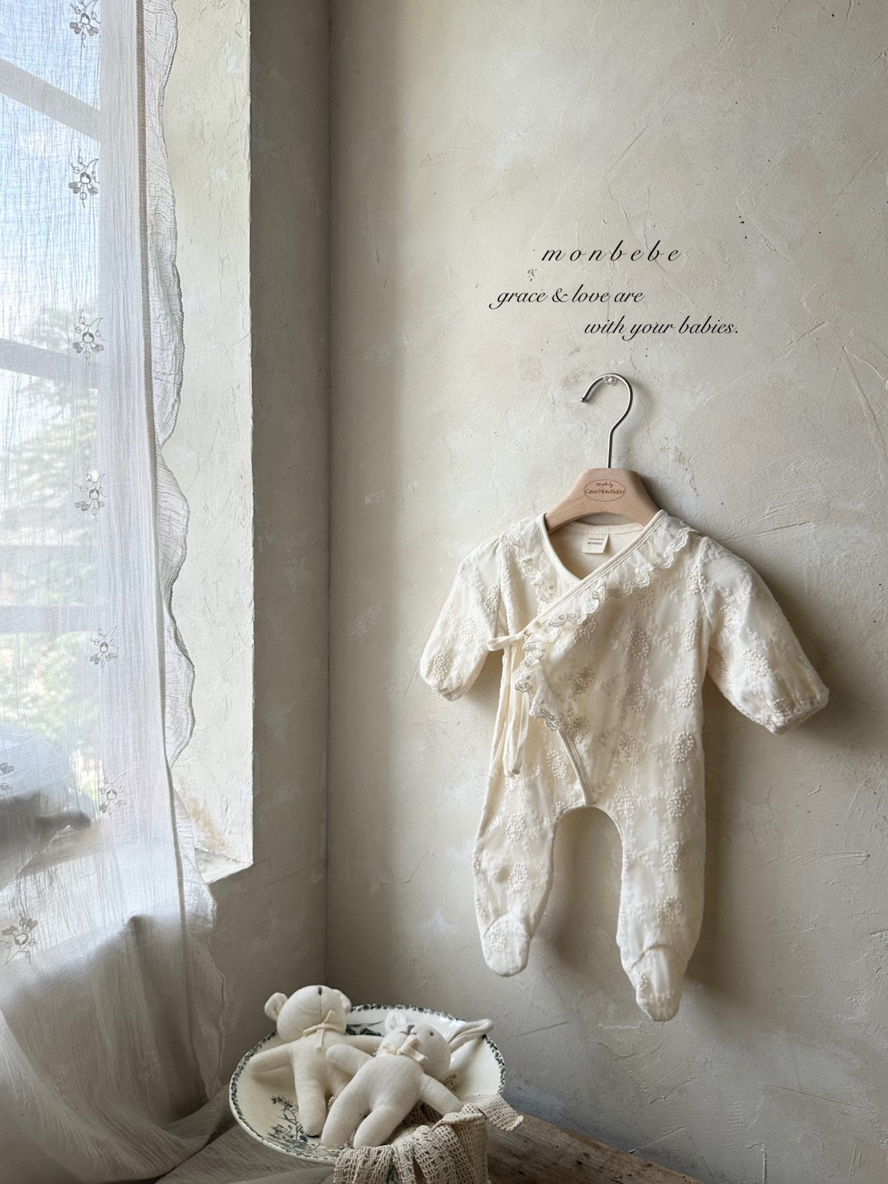 ［monbebe］Lace cozy newborn suit