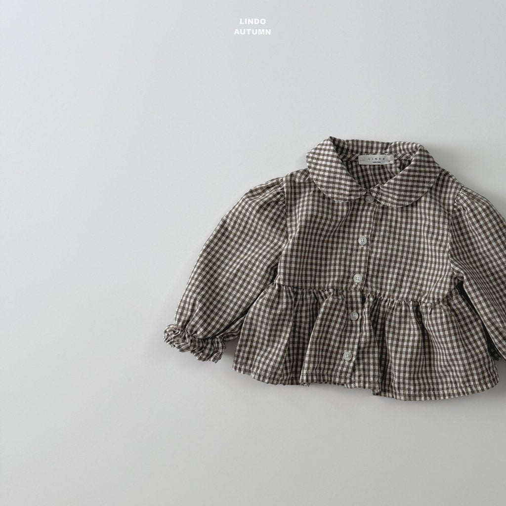 ［LINDO］Sweet check blouse