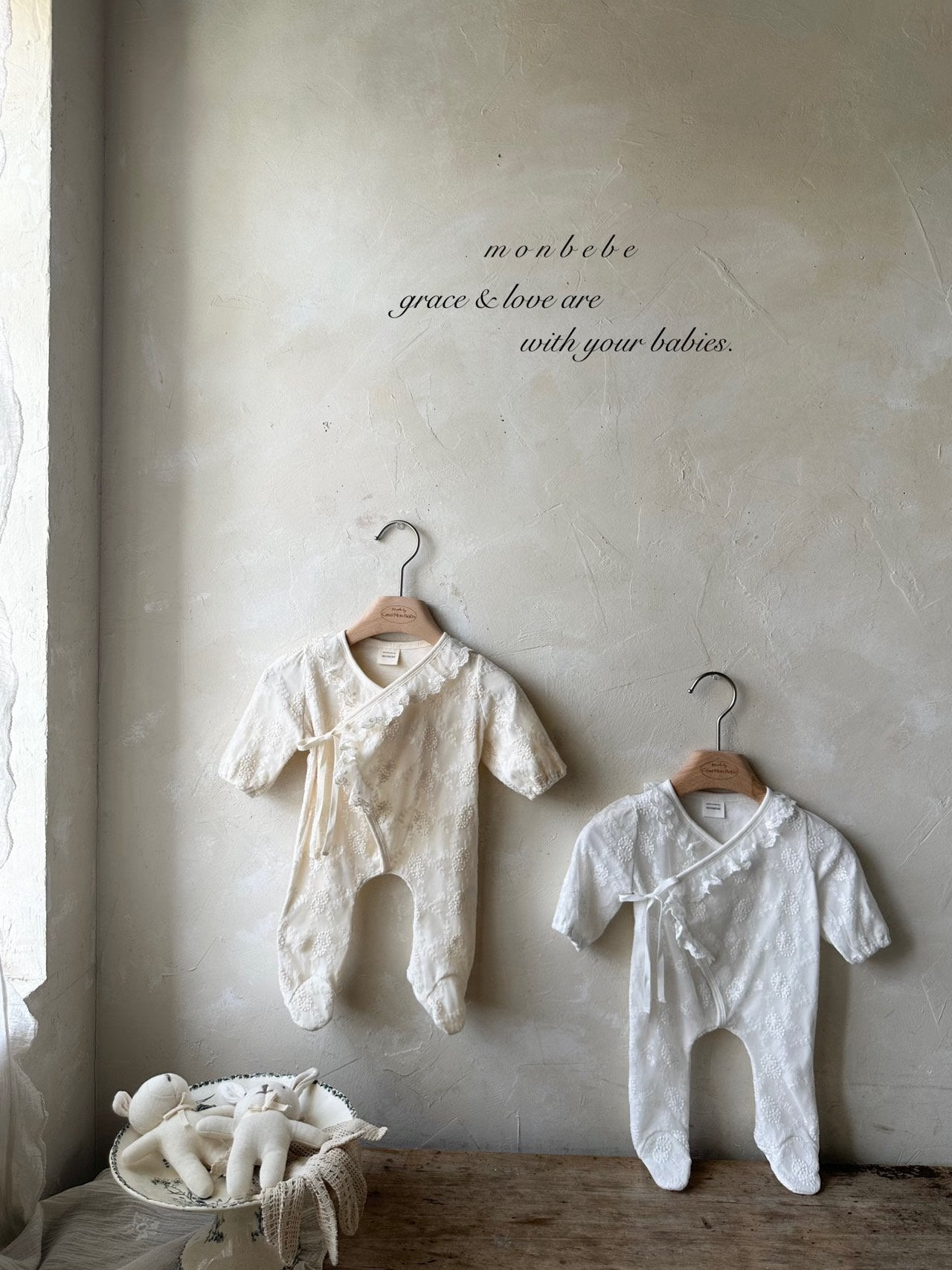 ［monbebe］Lace cozy newborn suit