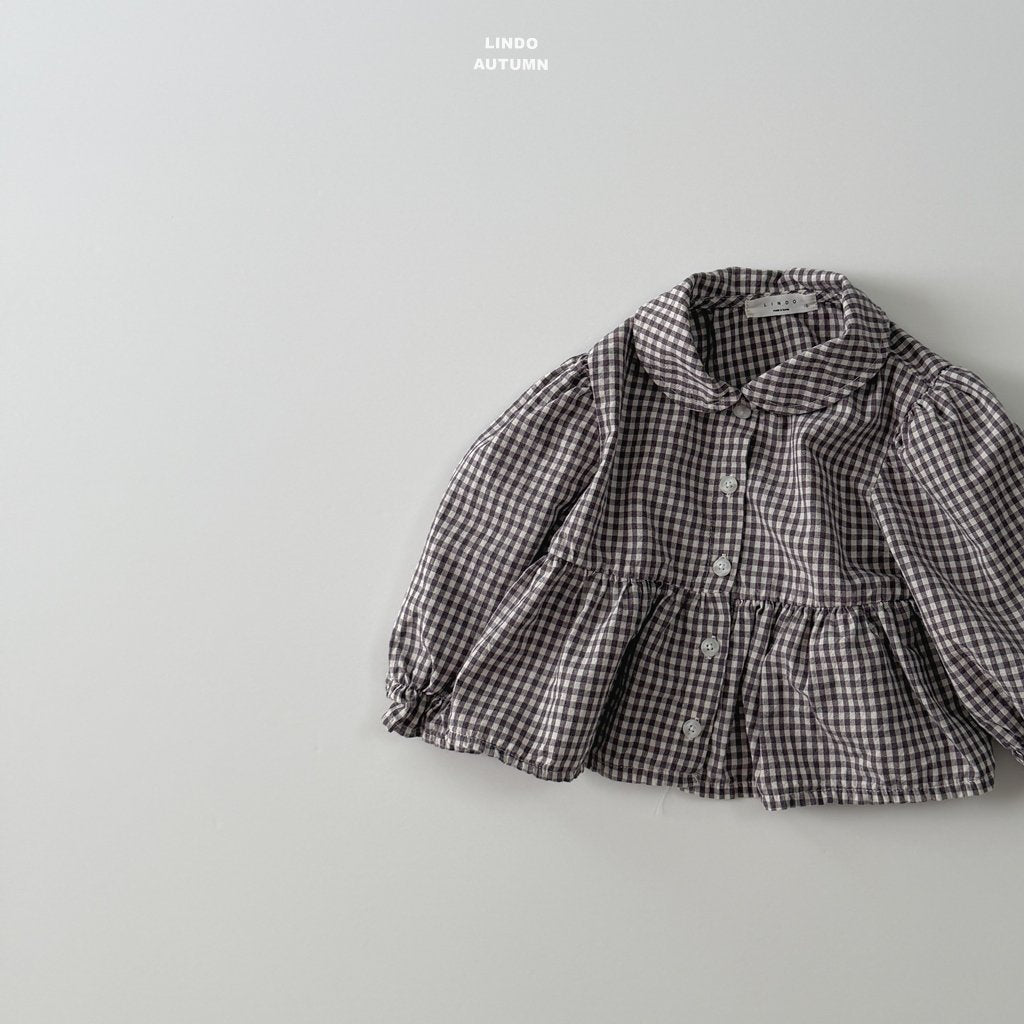 ［LINDO］Sweet check blouse