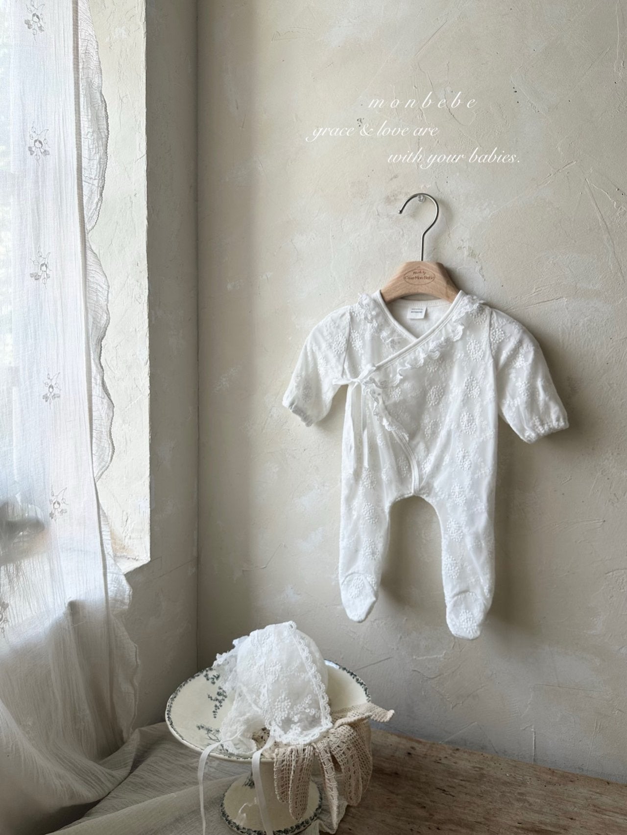 ［monbebe］Lace cozy newborn suit