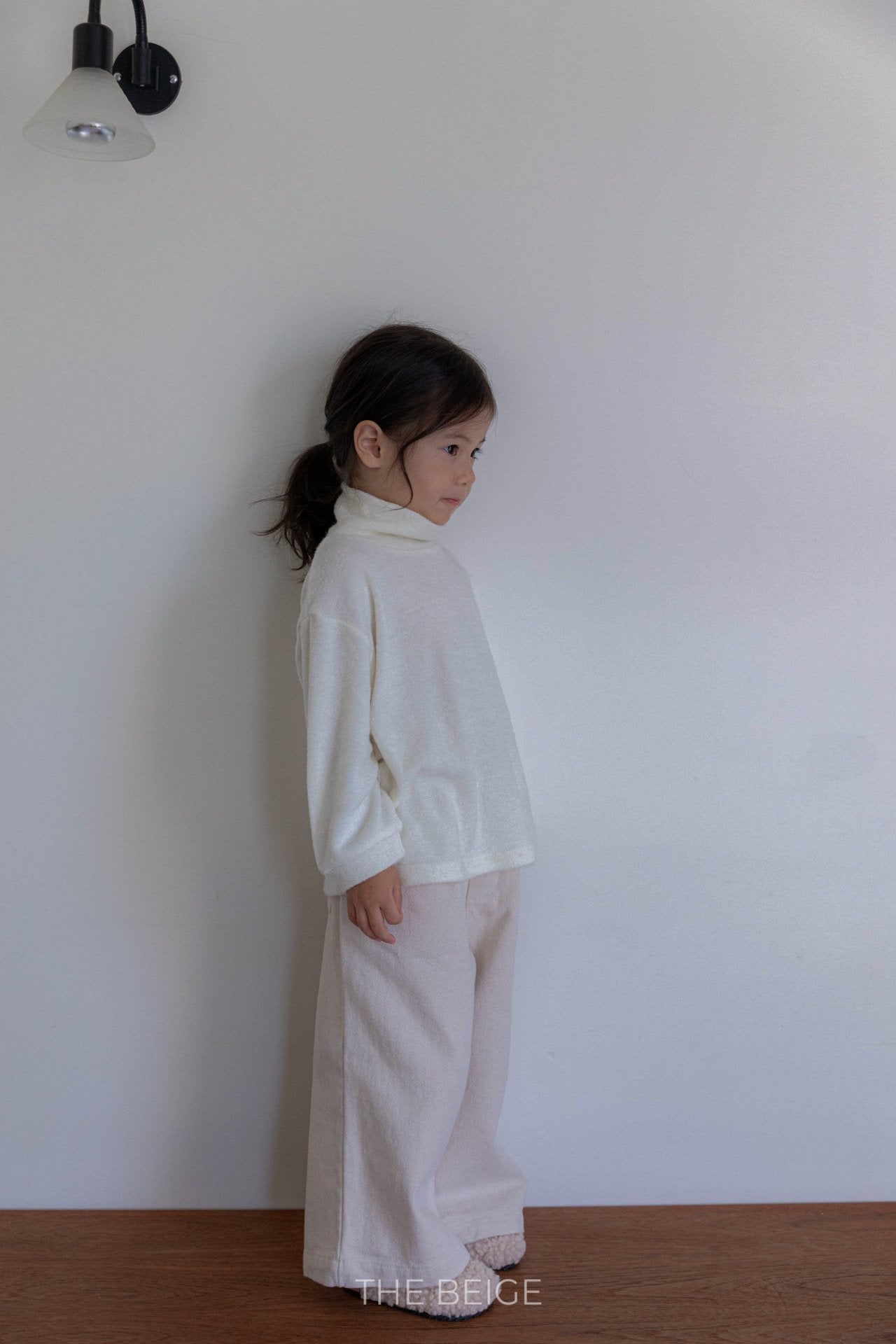 ［The beige］Warm high neck tee