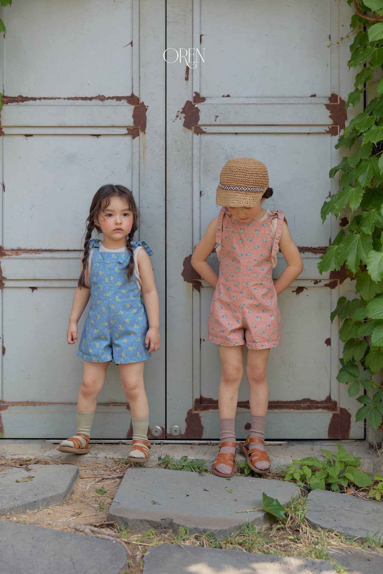［OREN］Camellia short overalls
