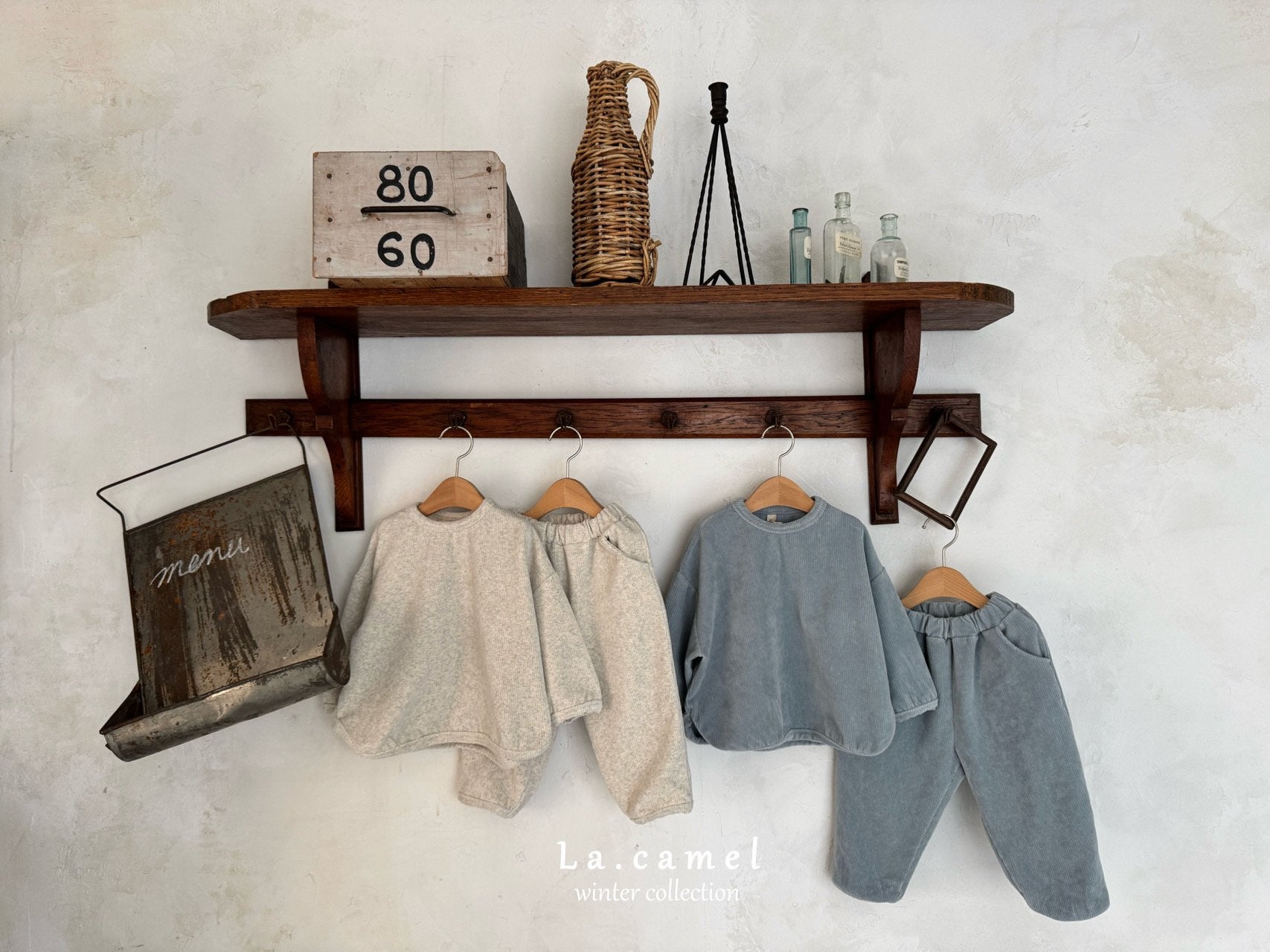 ［La.camel］Jelly velvet set up