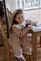 ［marron］Check ribbon headband