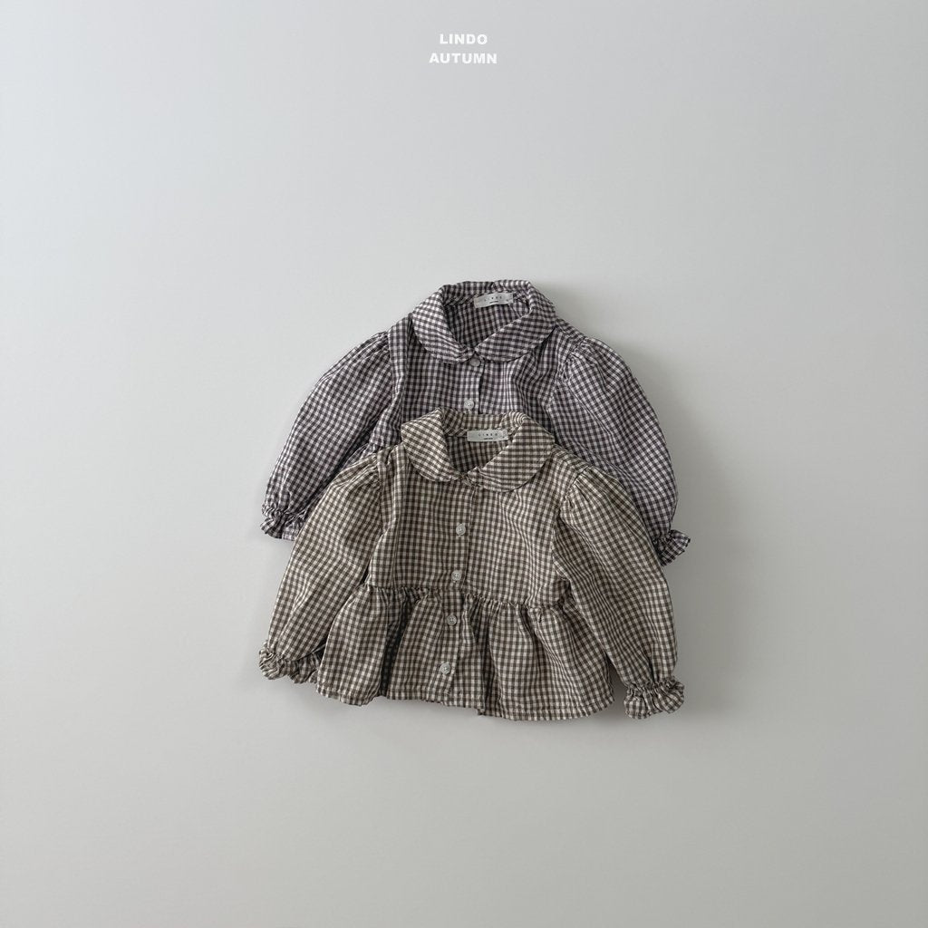［LINDO］Sweet check blouse