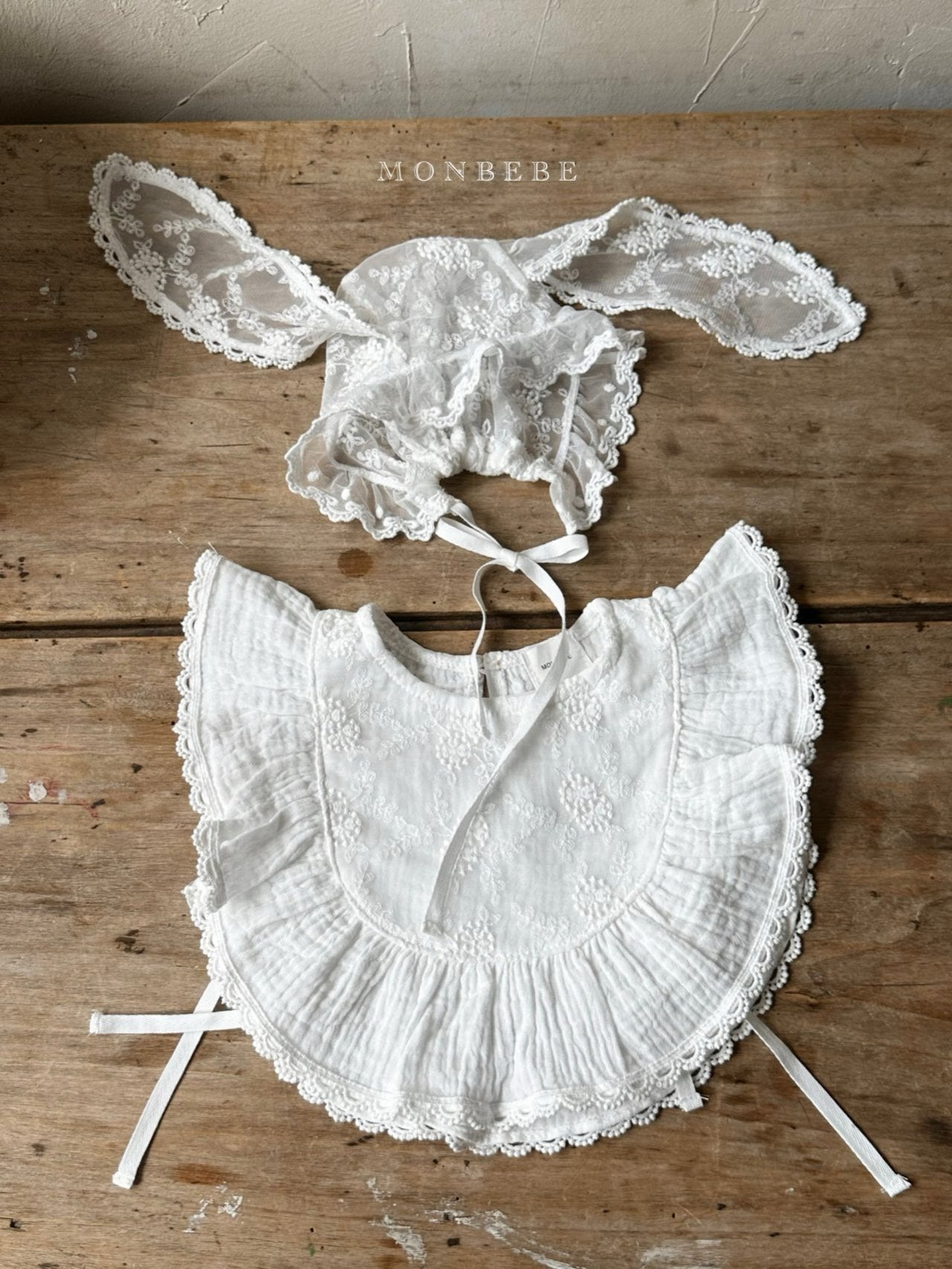 ［monbebe］Lace bunny bonnet