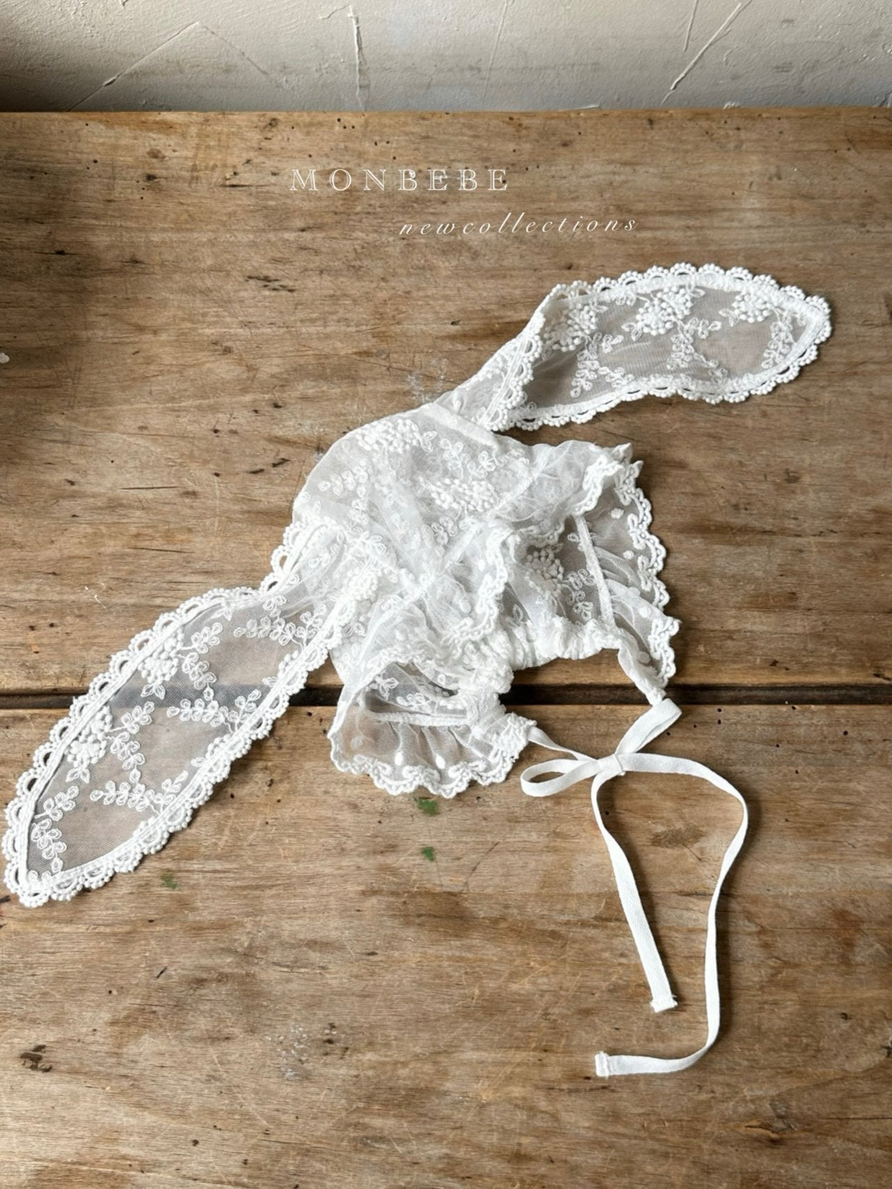 ［monbebe］Lace bunny bonnet