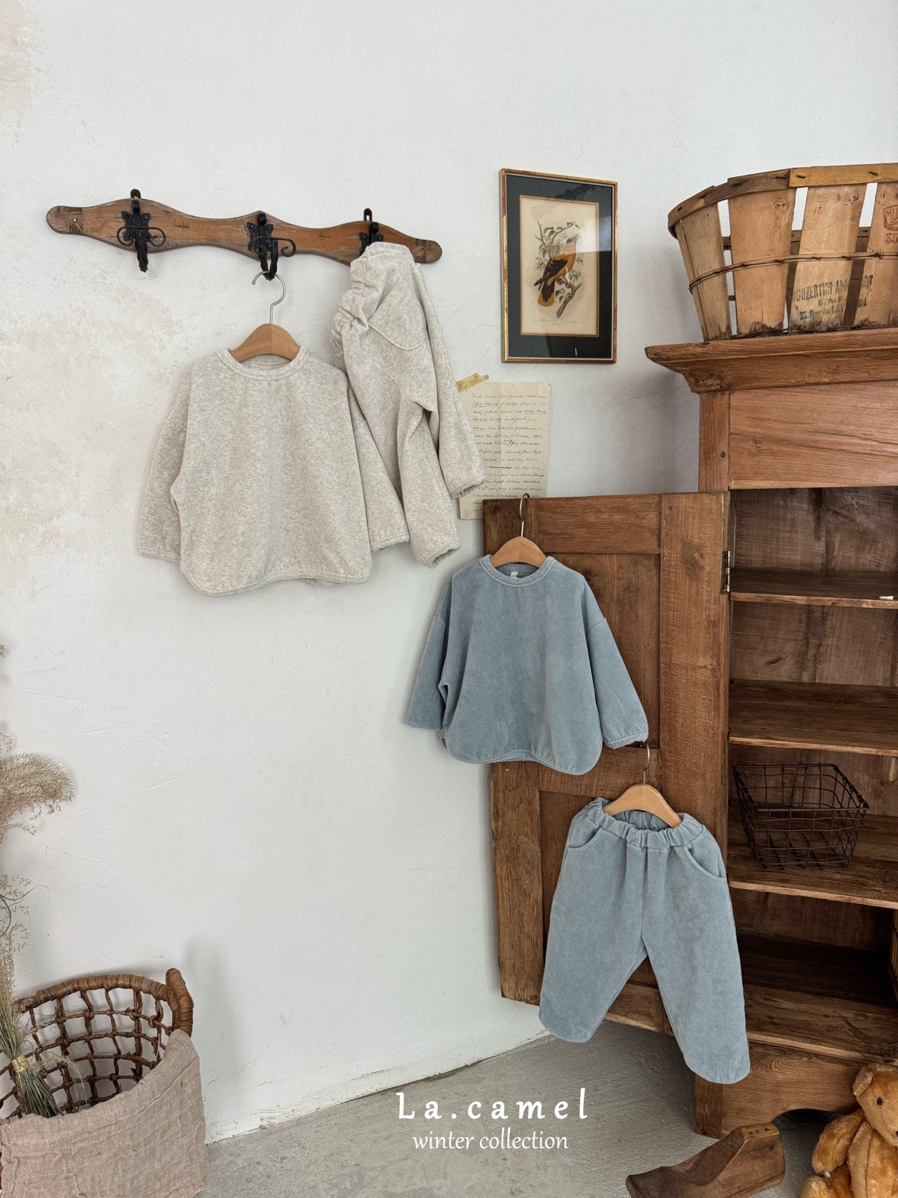 ［La.camel］Jelly velvet set up