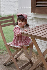 ［marron］Check ribbon headband