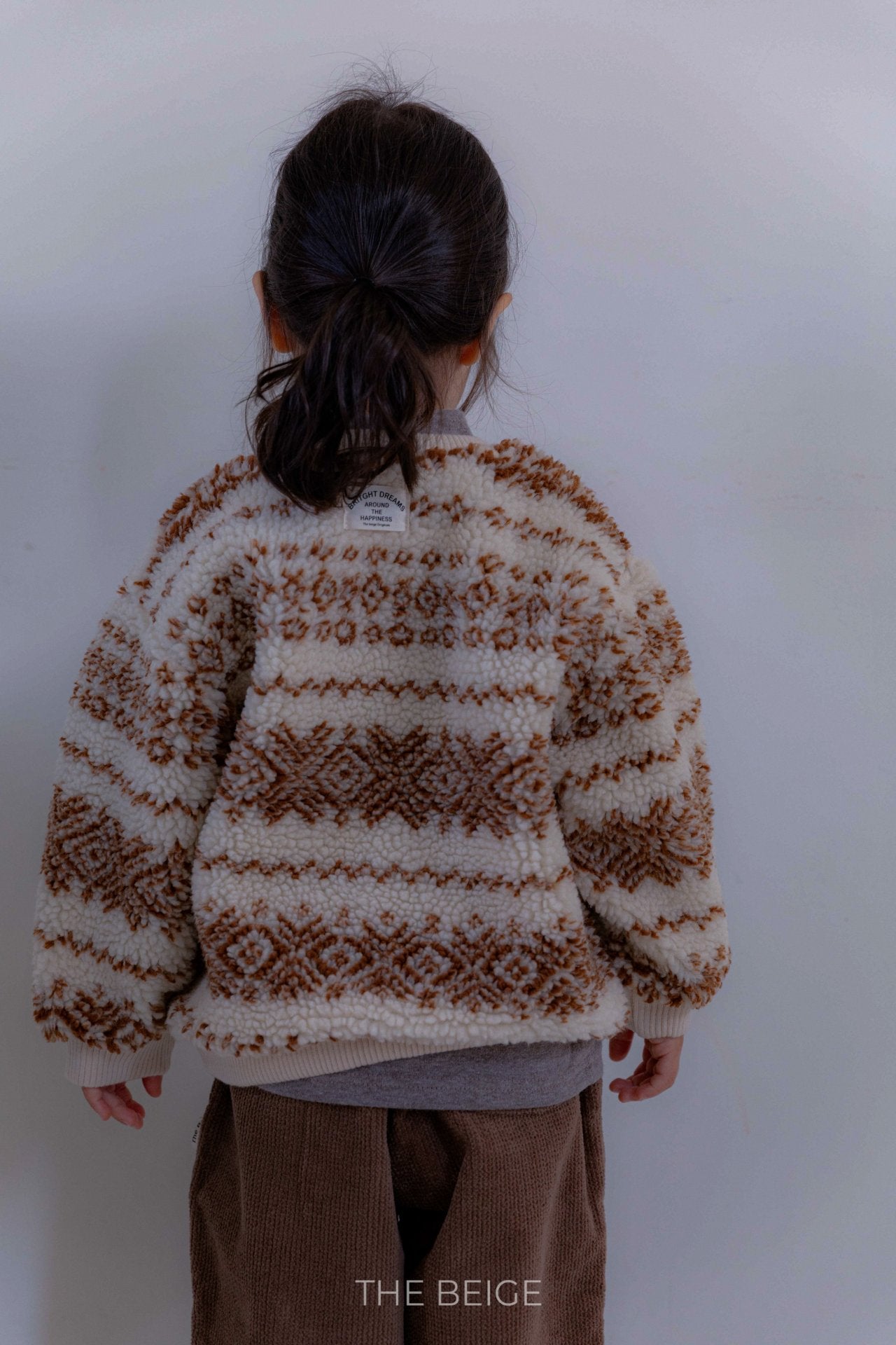 ［The beige］Slim half neck tee