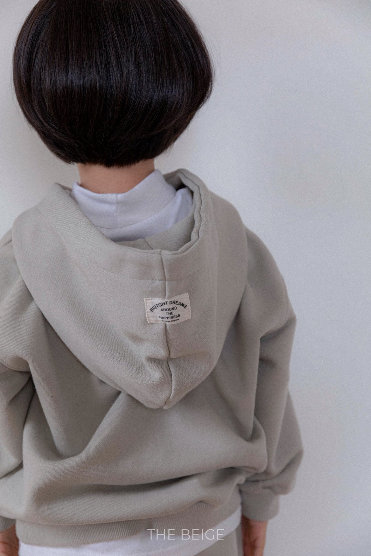 ［The beige］Slim half neck tee