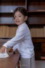 ［The beige］Slim half neck tee