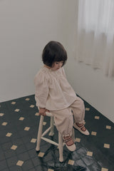 ［The beige］Shirring Blouse