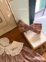 ［marron］Check ribbon headband