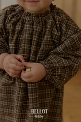 ［BELLOT］Peach check one-piece (baby)