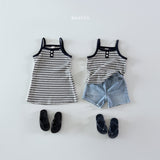 ［Bonito］Stripe sleeveless one-piece