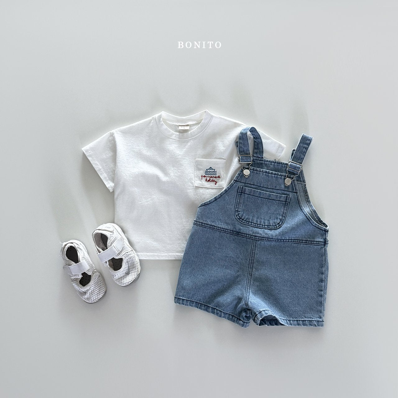 ［Bonito］Incision denim overalls