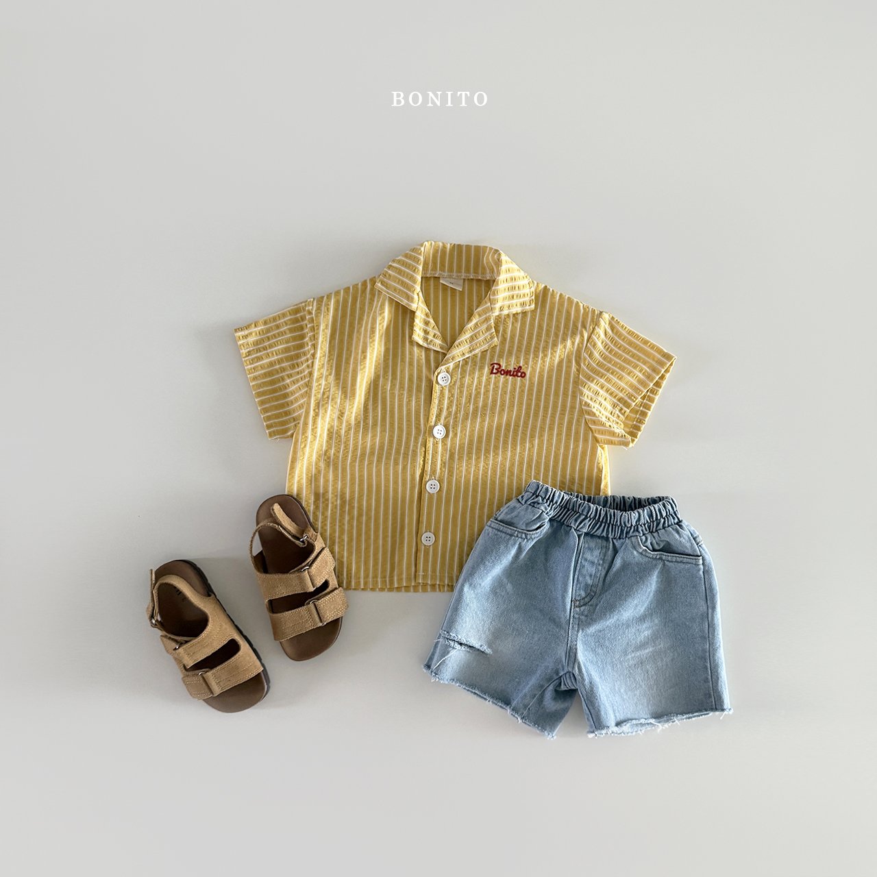 ［Bonito］Couple stripe shirt