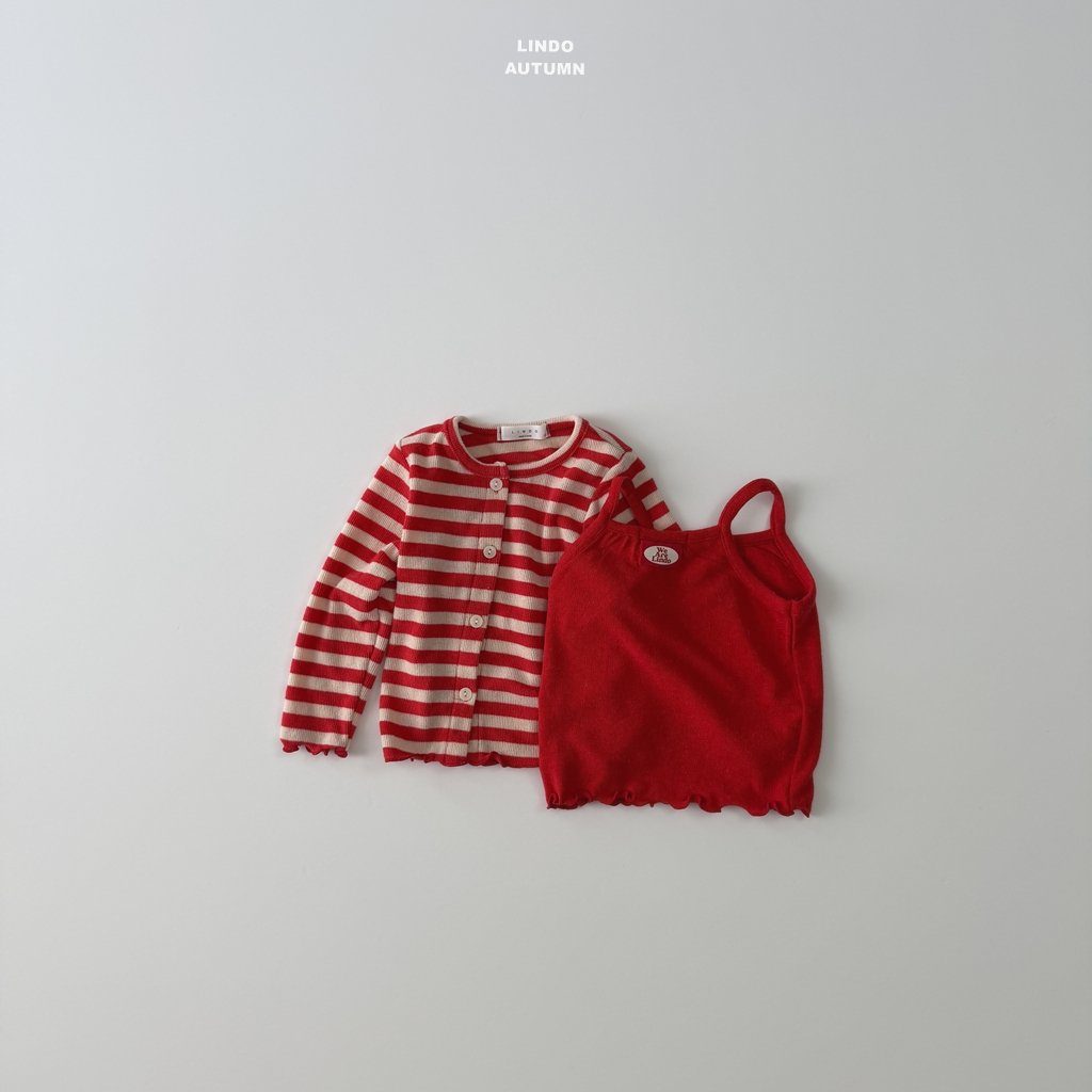 ［LINDO］Stripe cardigan & camisole set