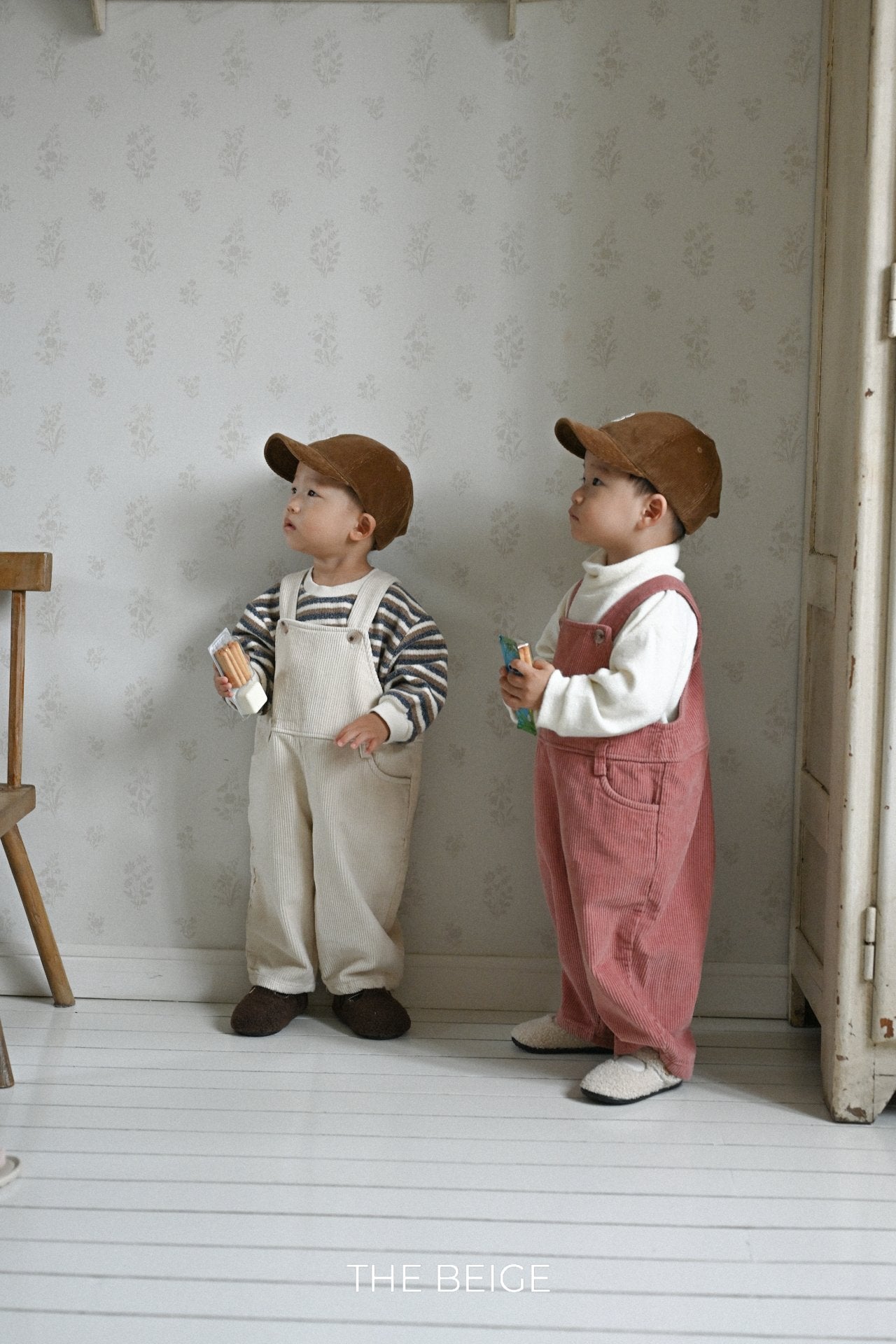 ［The beige］Belt overalls