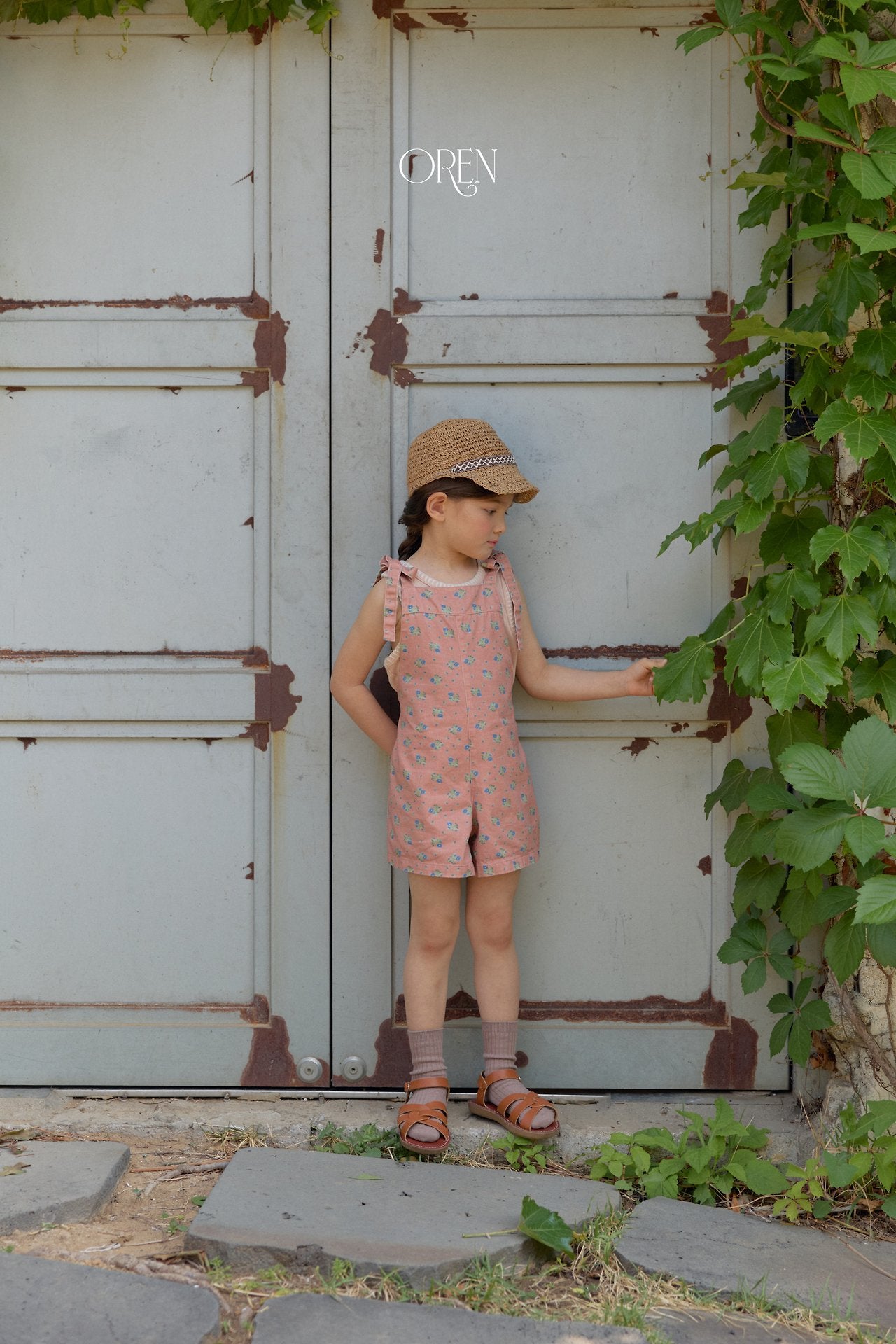 ［OREN］Camellia short overalls