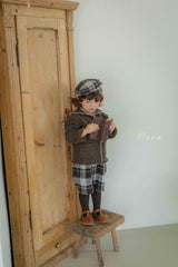 ［OREN］Brunel check suspender half pants