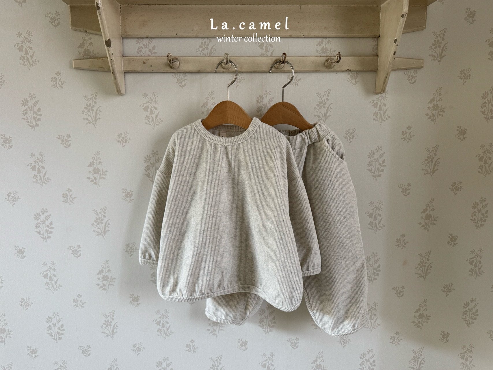 ［La.camel］Jelly velvet set up