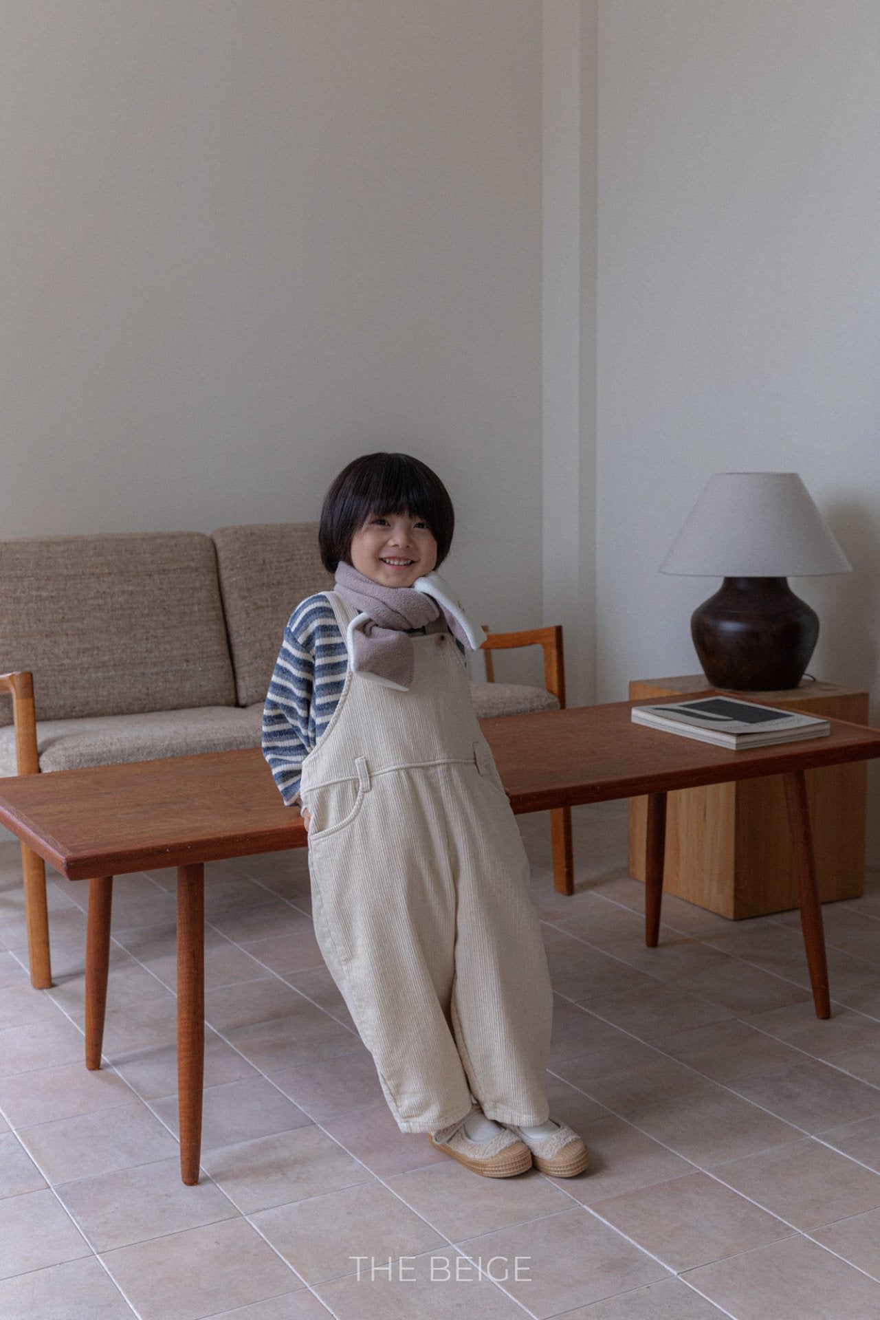 ［The beige］Belt overalls