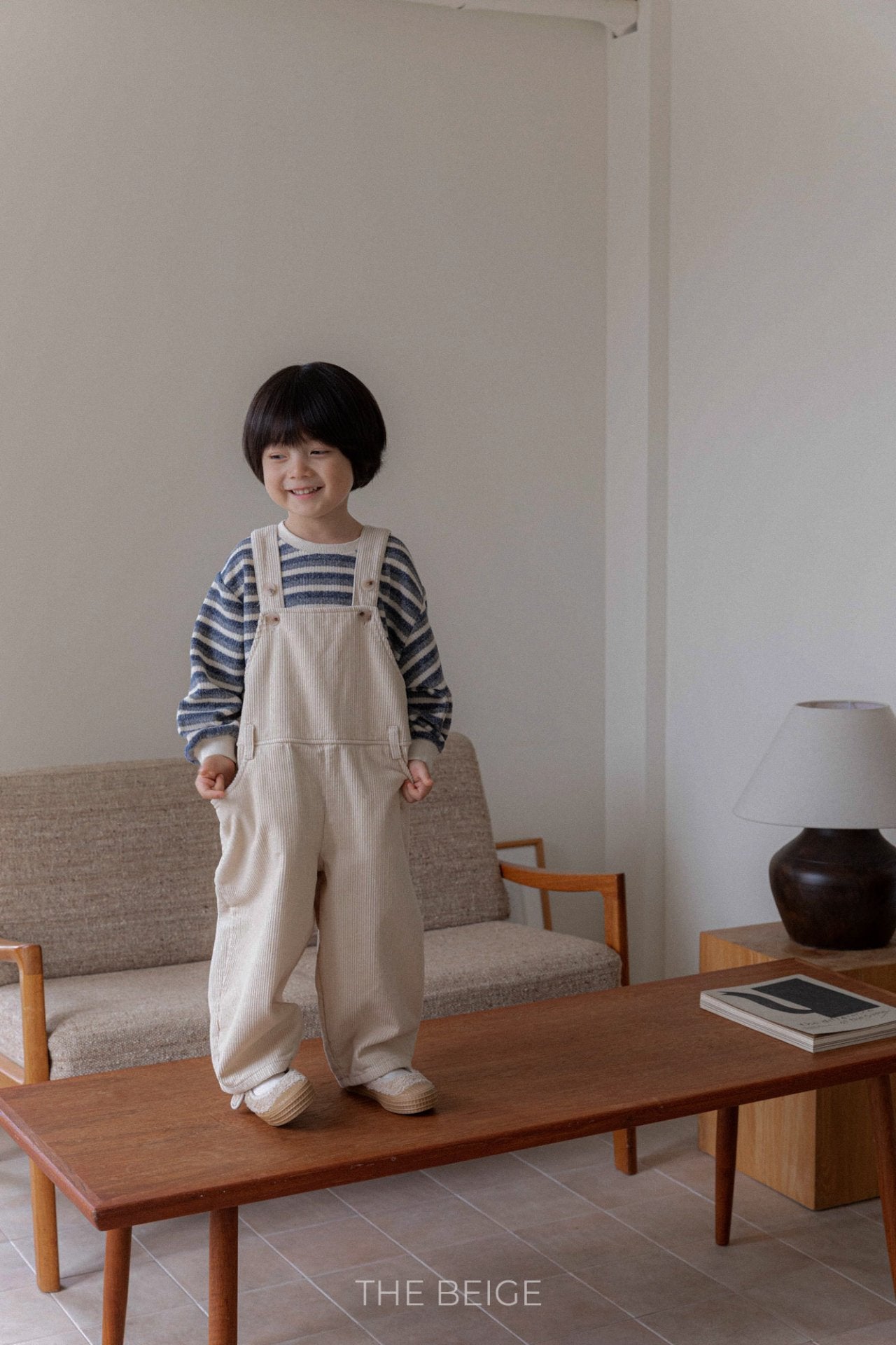 ［The beige］Belt overalls