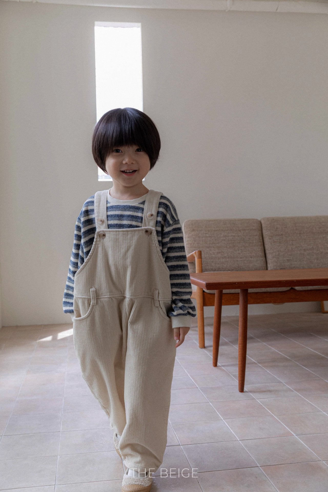 ［The beige］Belt overalls