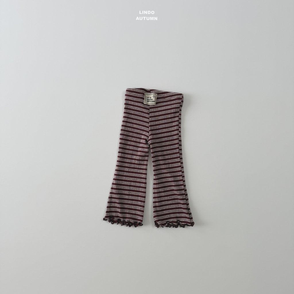 ［LINDO］Knit stripe flare leggings