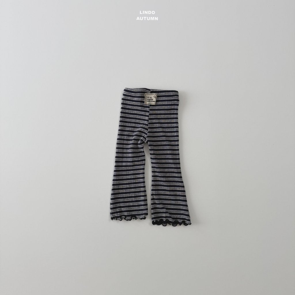 ［LINDO］Knit stripe flare leggings