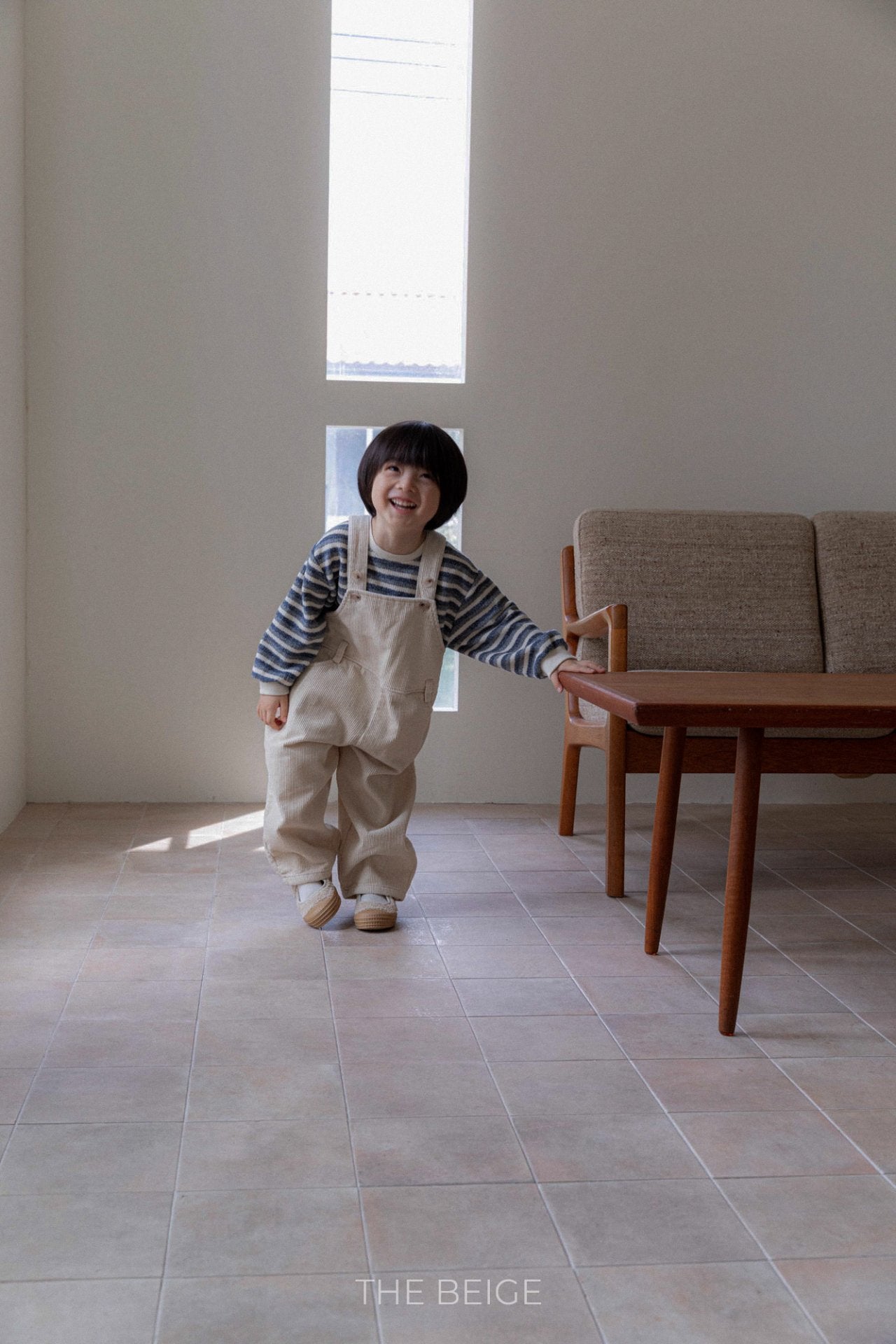 ［The beige］Belt overalls