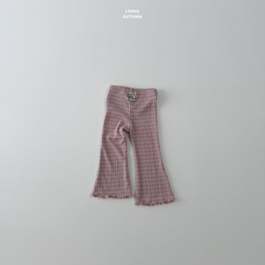 ［LINDO］Knit stripe flare leggings