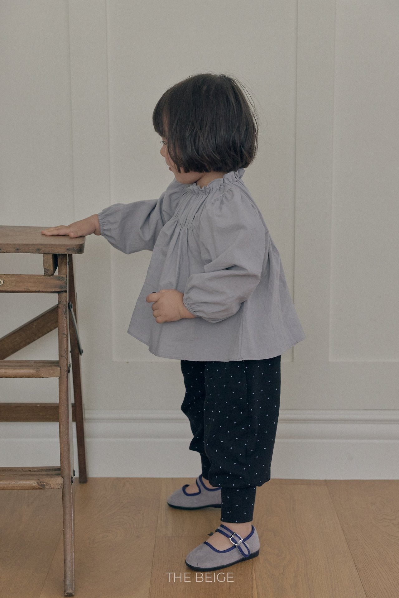 ［The beige］Shirring Blouse