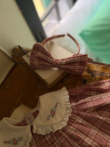 ［marron］Check ribbon headband