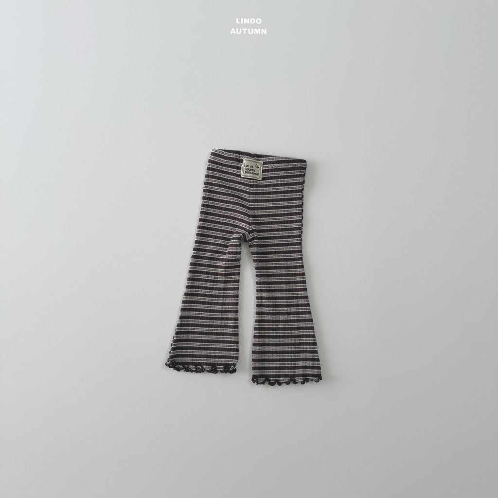 ［LINDO］Knit stripe flare leggings