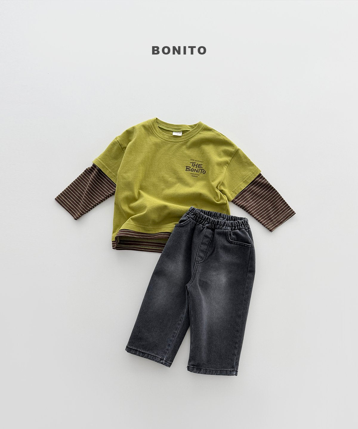 ［Bonito］Stripe layered tee