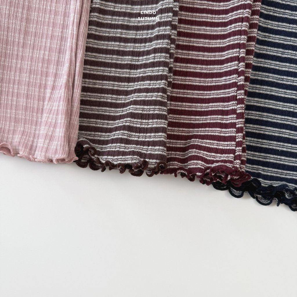［LINDO］Knit stripe flare leggings