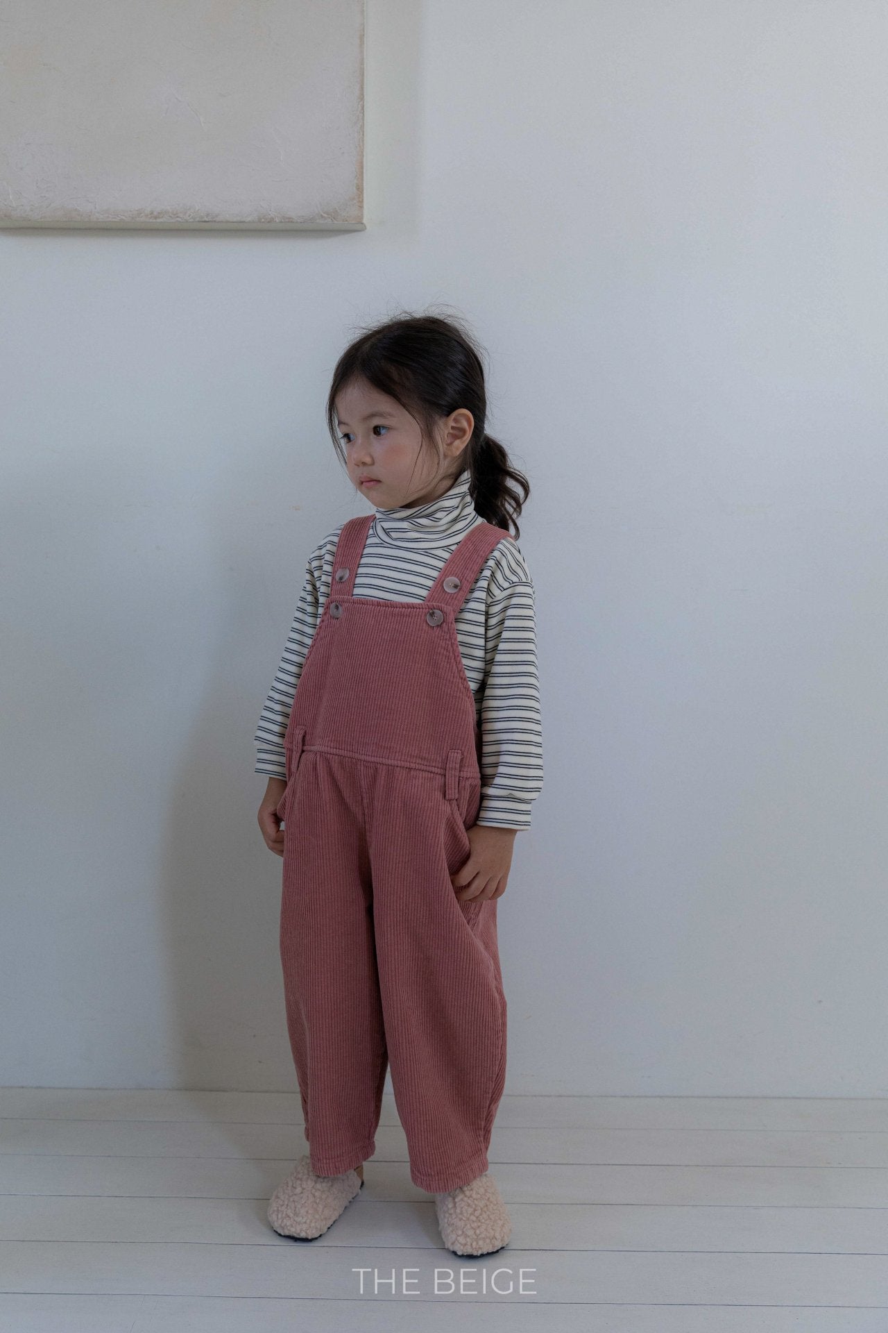 ［The beige］Belt overalls