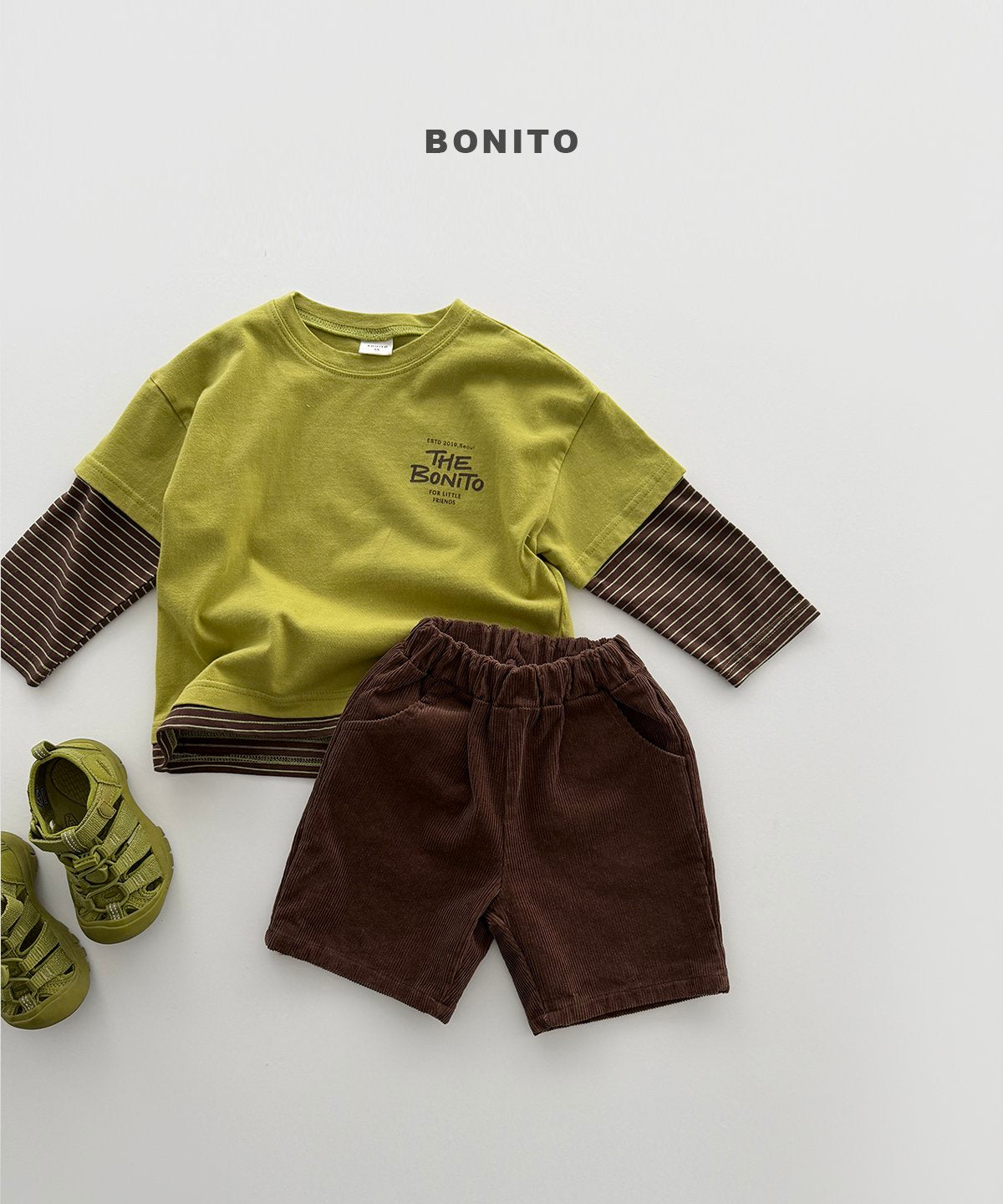 ［Bonito］Stripe layered tee