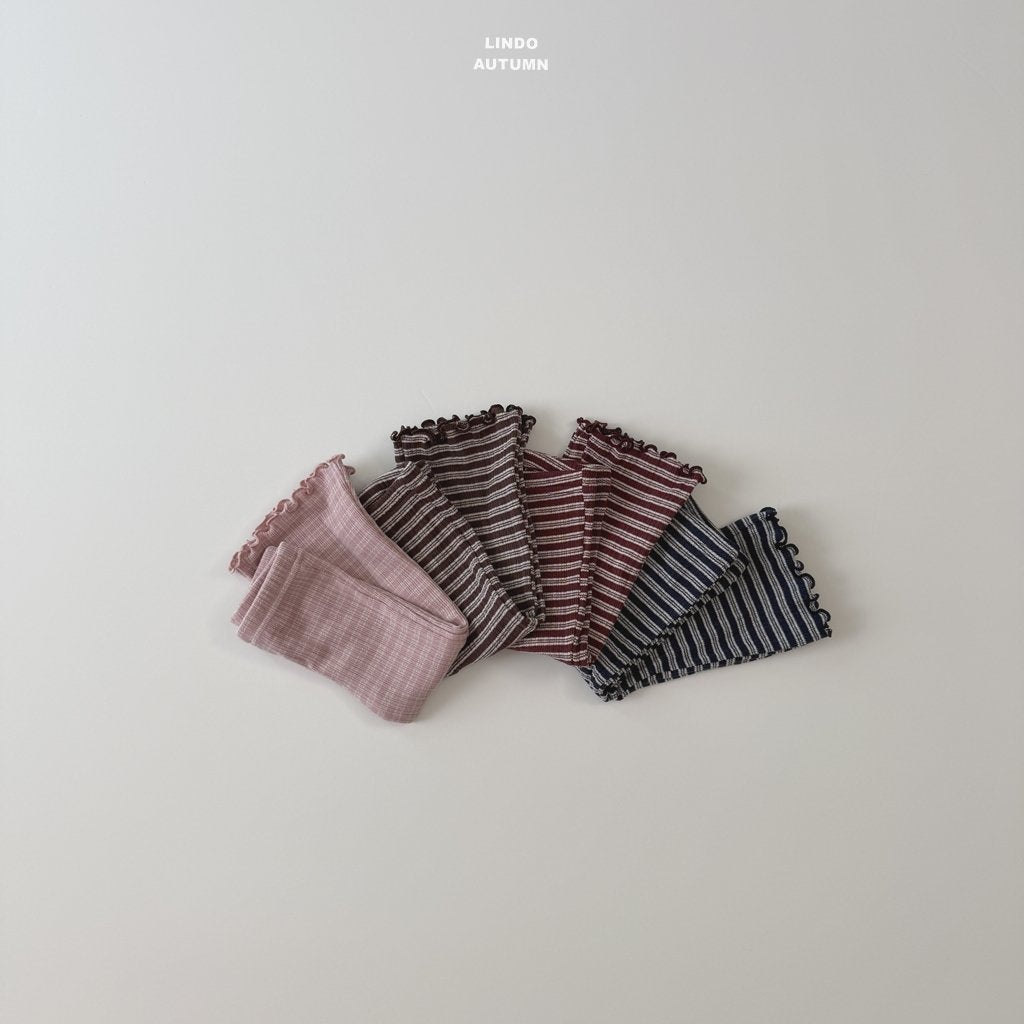 ［LINDO］Knit stripe flare leggings