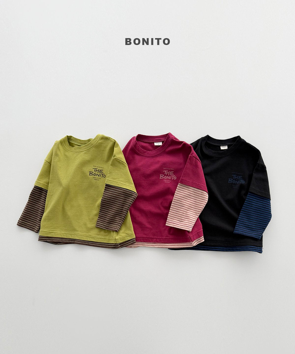 ［Bonito］Stripe layered tee
