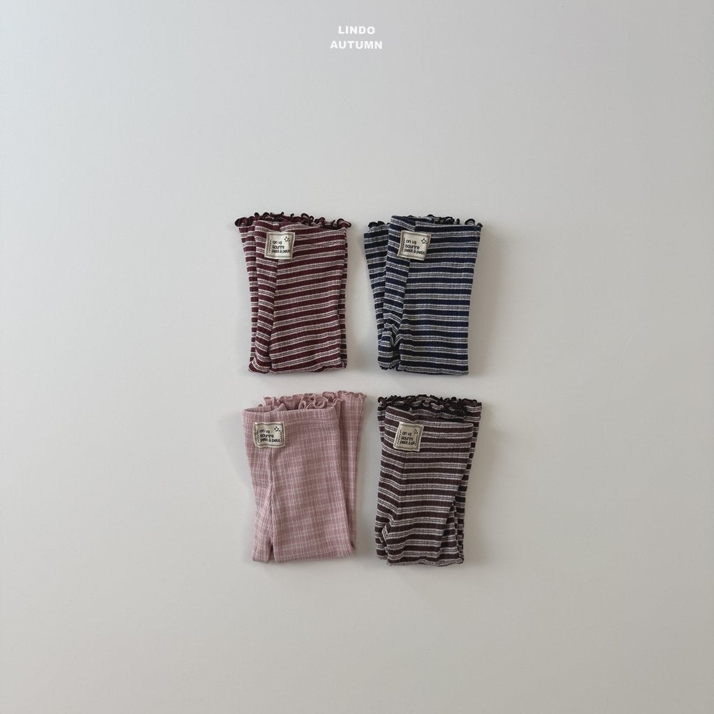 ［LINDO］Knit stripe flare leggings