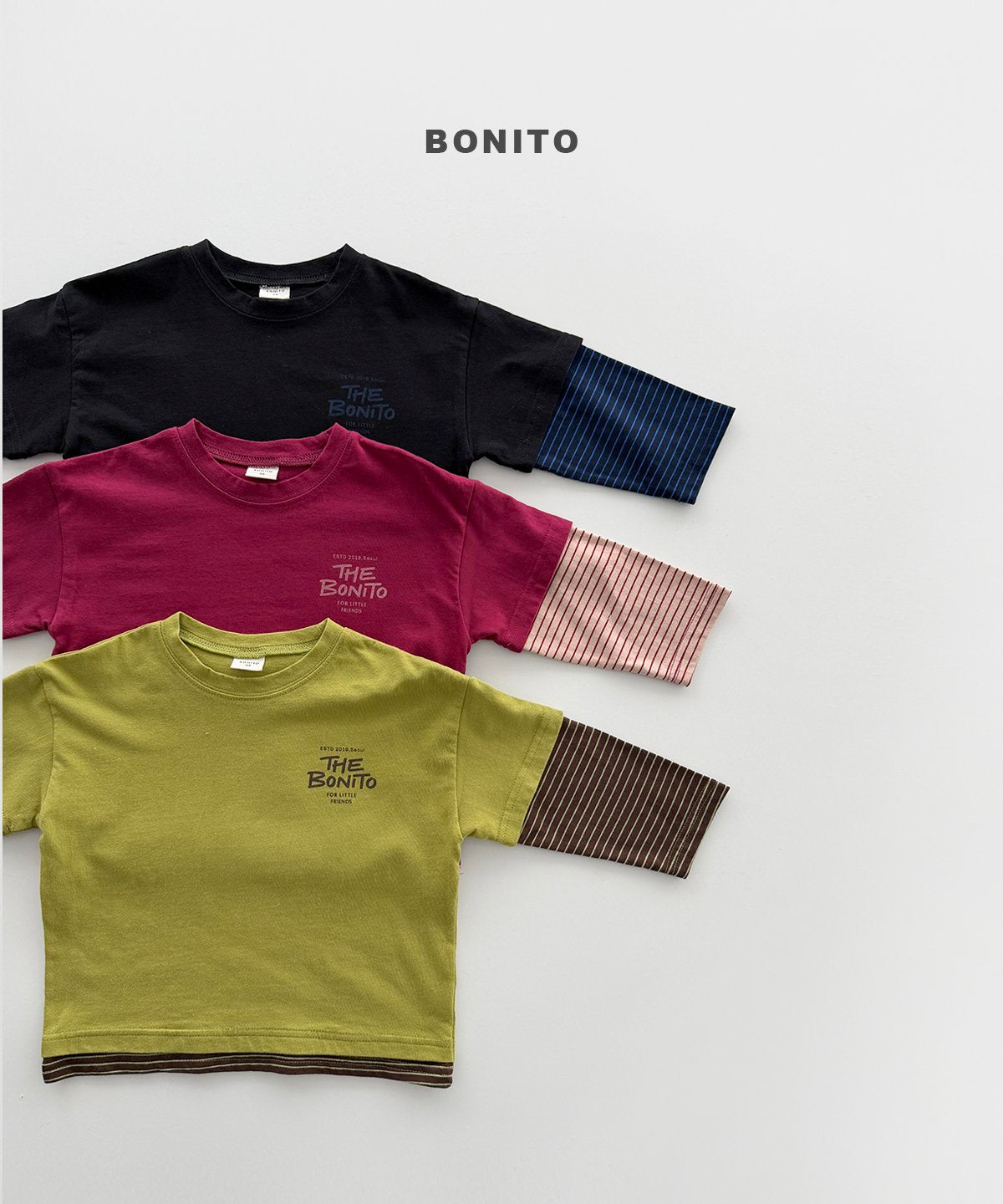 ［Bonito］Stripe layered tee