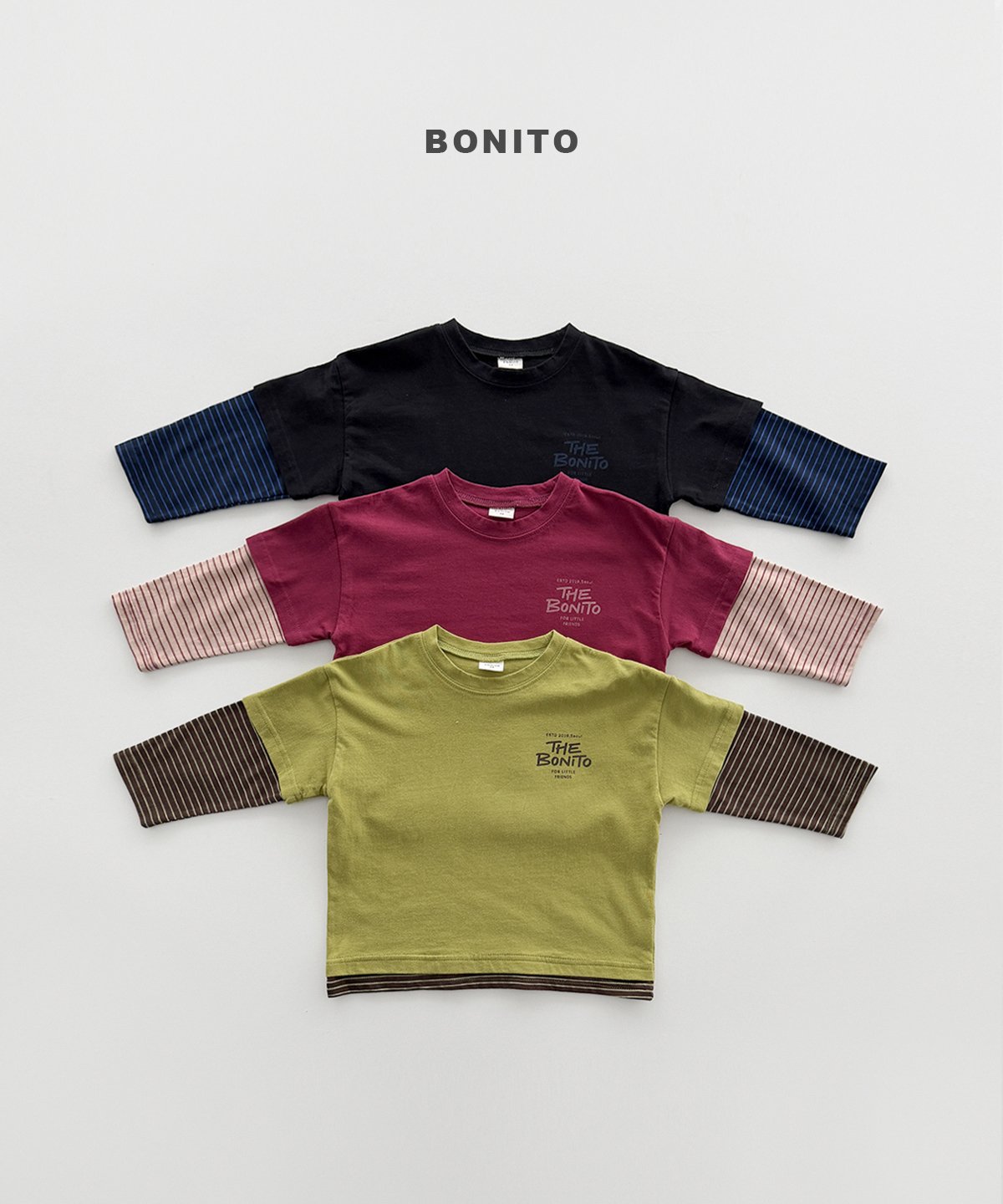 ［Bonito］Stripe layered tee