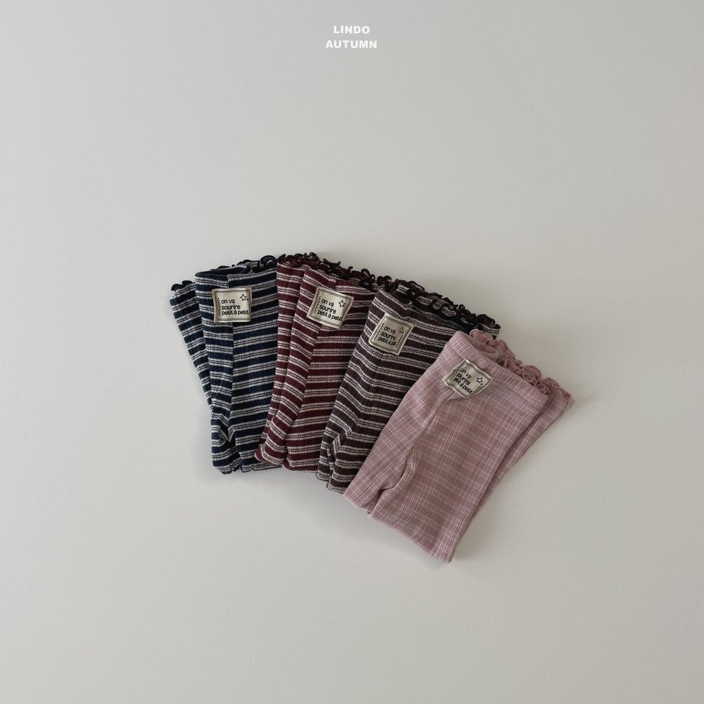 ［LINDO］Knit stripe flare leggings