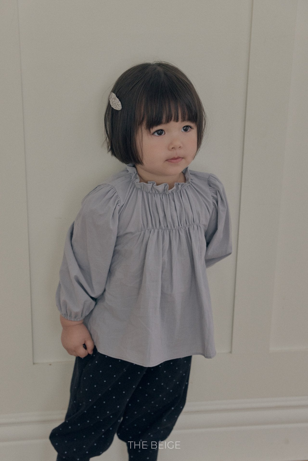 ［The beige］Shirring Blouse